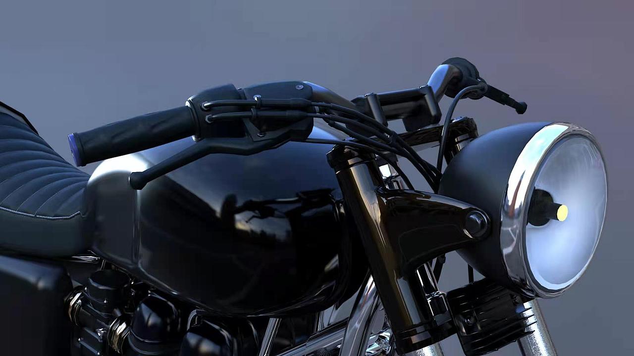 复古摩托车----渲染练习