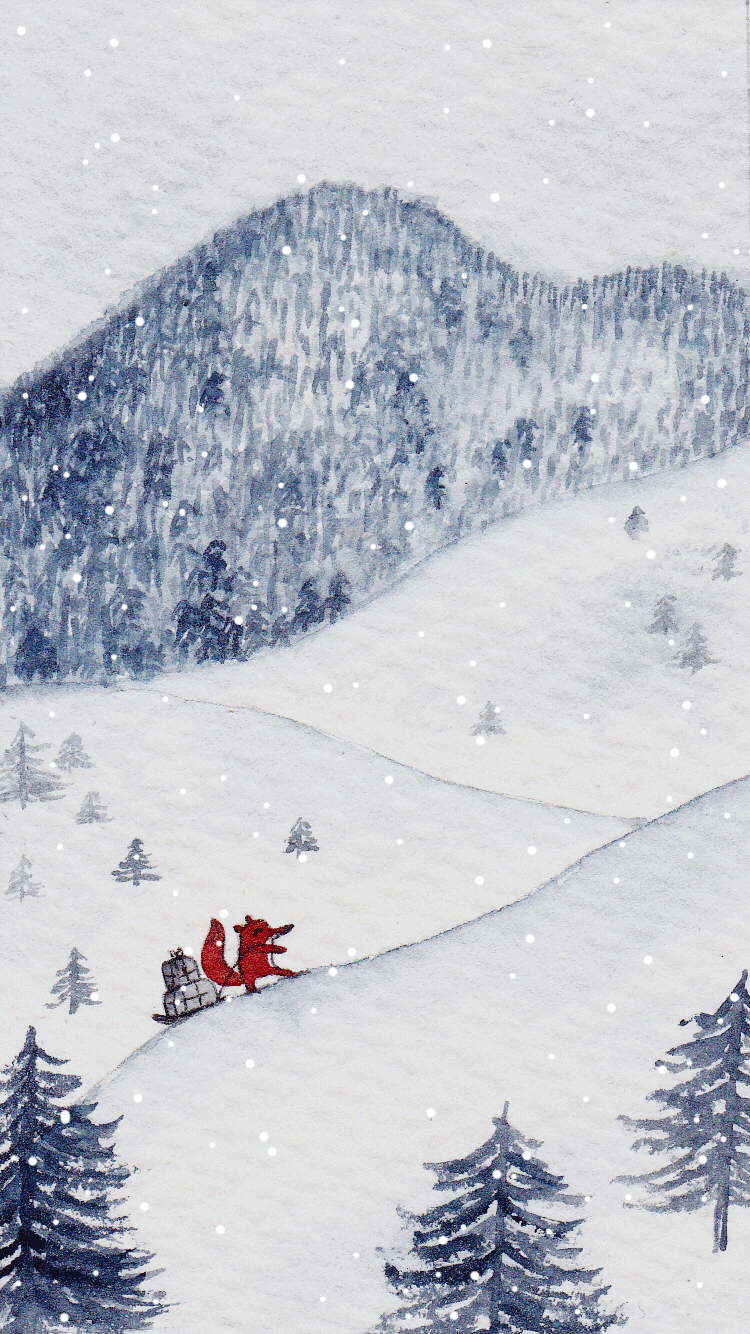 狐狸狸和雪（图ZNjg1ODIwOTI=） - 儿童插画 - 站酷设计师白蜷原创素材 - 站酷ZCOOL