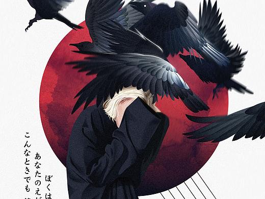 AI矢量插画（乌鸦）