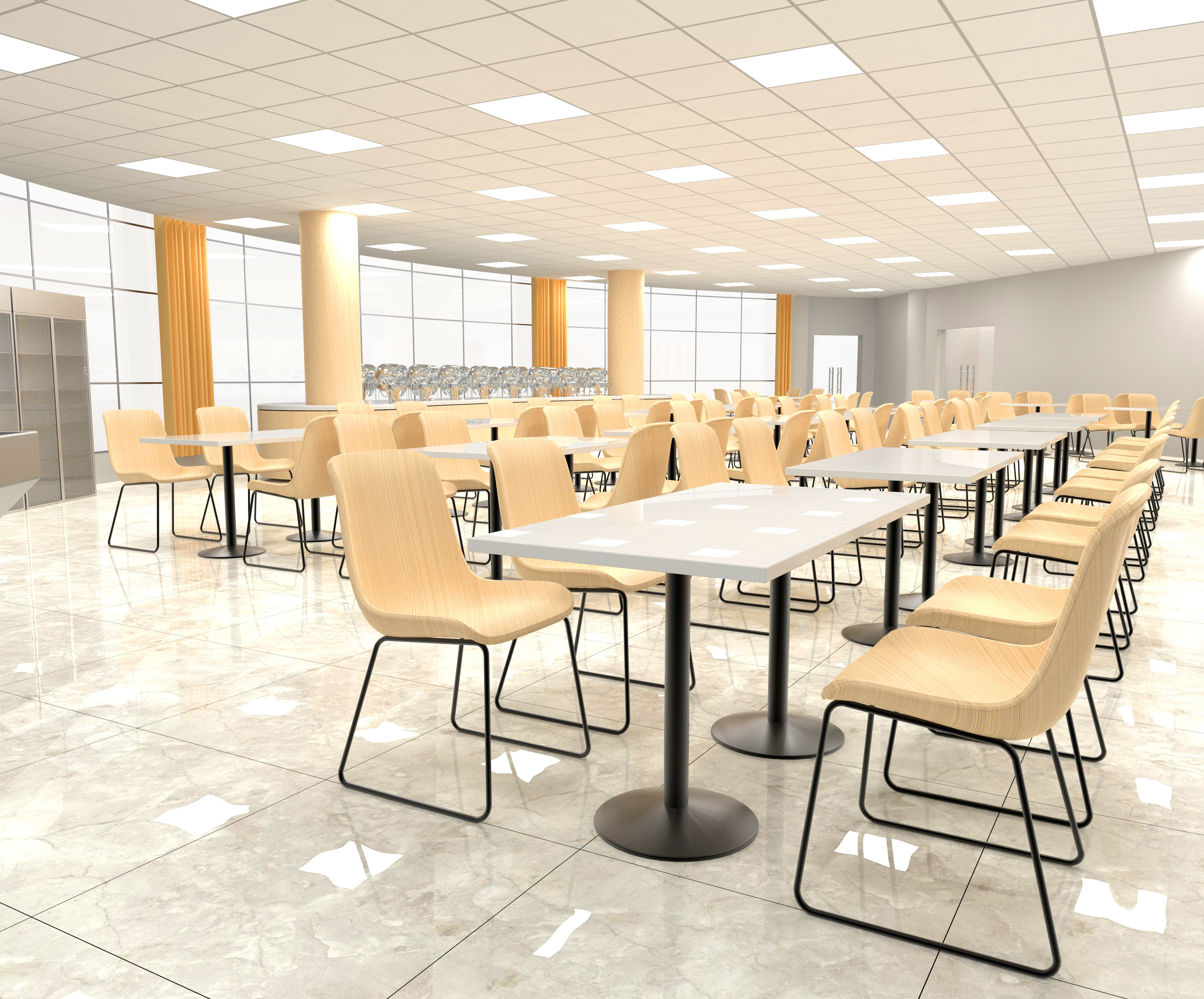 现代大学食堂 - 效果图交流区-建E室内设计网