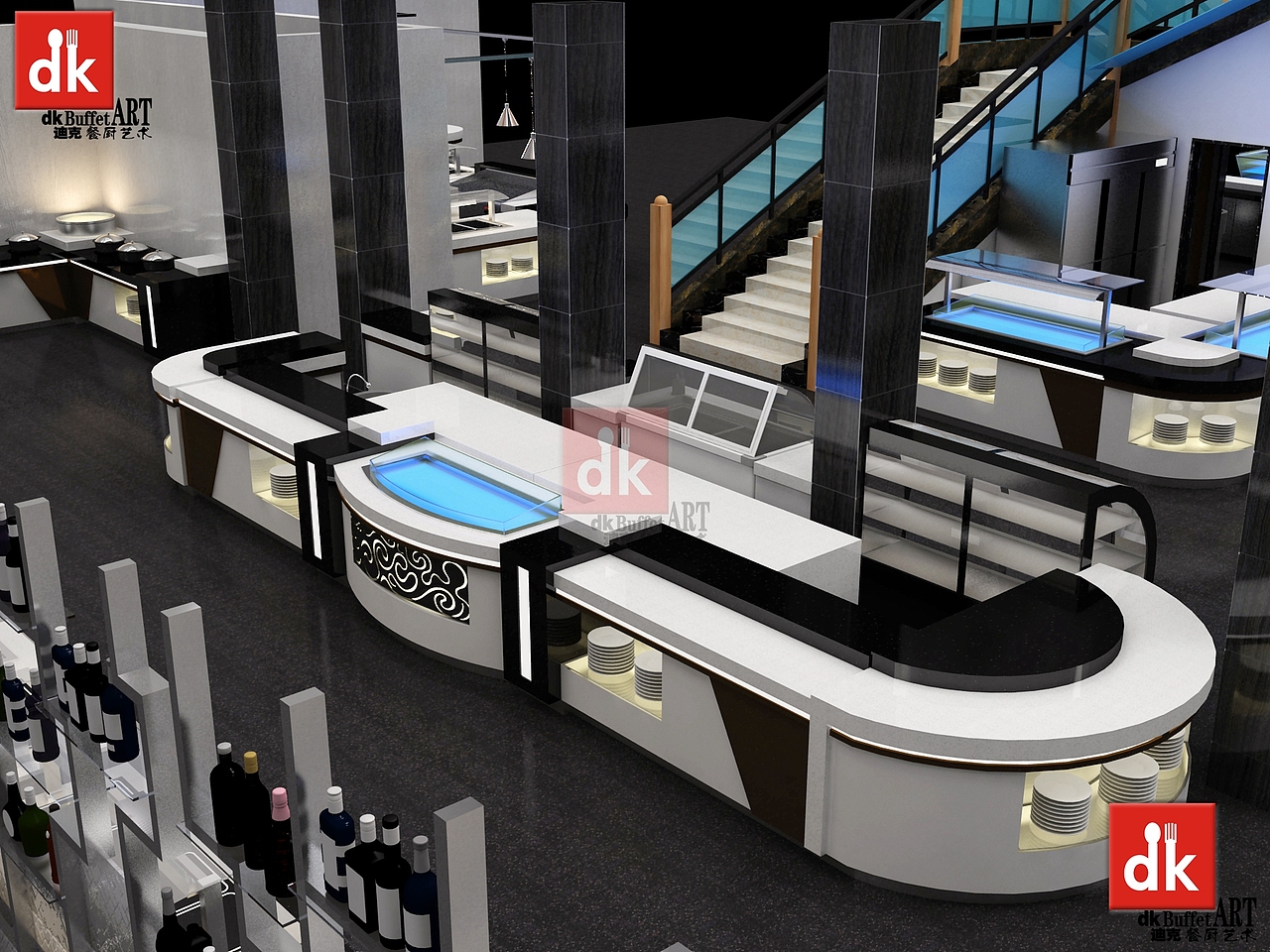 制冷冰池 自助餐台 自助餐保温设备 自助餐保鲜冰池