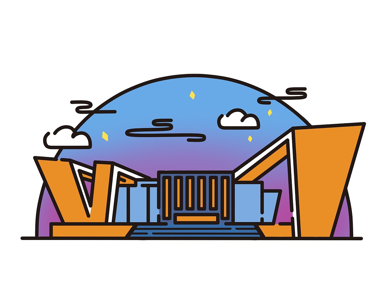 武汉地标建筑（图ZMjE0NDk0MzY4） - 图标 - 站酷设计师丸宛子原创素材 - 站酷ZCOOL