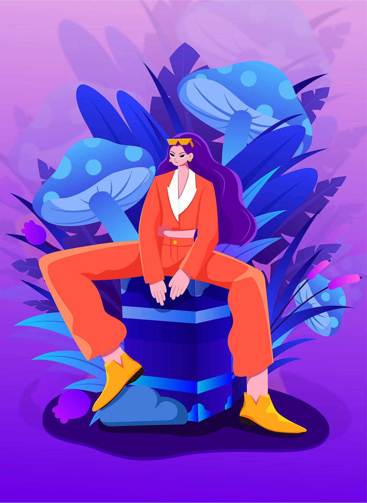 扁平风人物-四种配色（图ZMzIwODM2MTgw） - AI作品 - 站酷设计师爱喝龙井原创素材 - 站酷ZCOOL