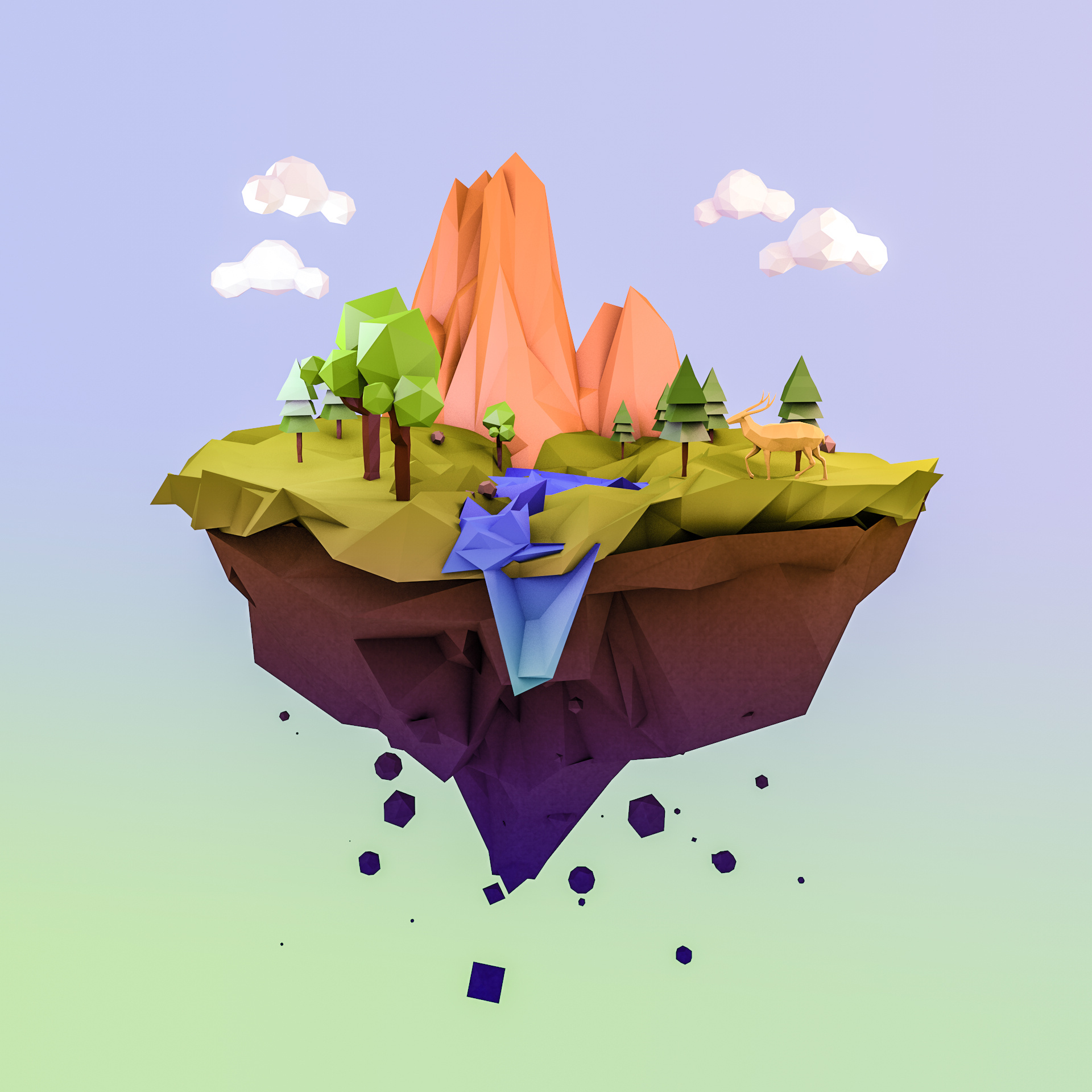 低多边形风格迷你场景商业上可以用在很多地方