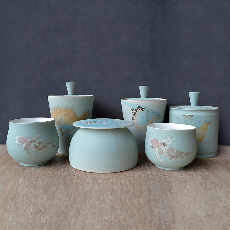 初瓷原创 景德镇手工陶瓷瓶 工笔手绘花鸟鱼