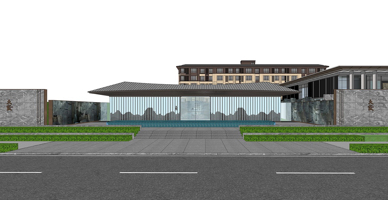 华宇大家示范区景观SU模型下载