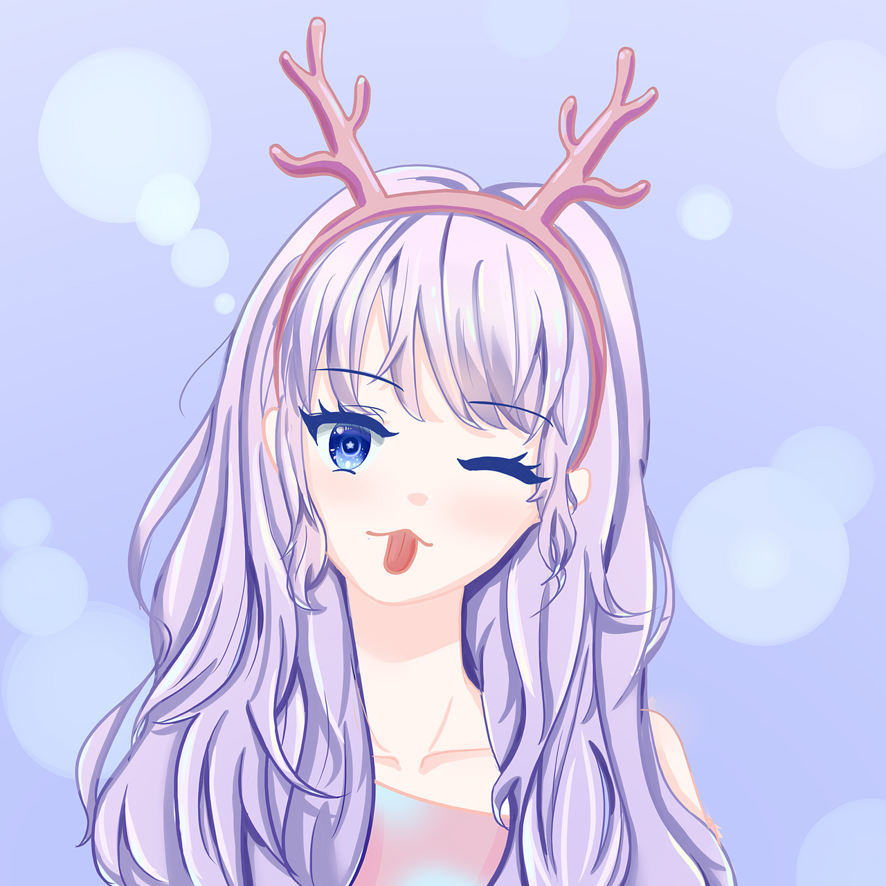 粉紫色可爱少女头像日系平涂（图ZMjkwOTg3ODMy） - 概念设定 - 站酷设计师南芷北泽原创素材 - 站酷ZCOOL