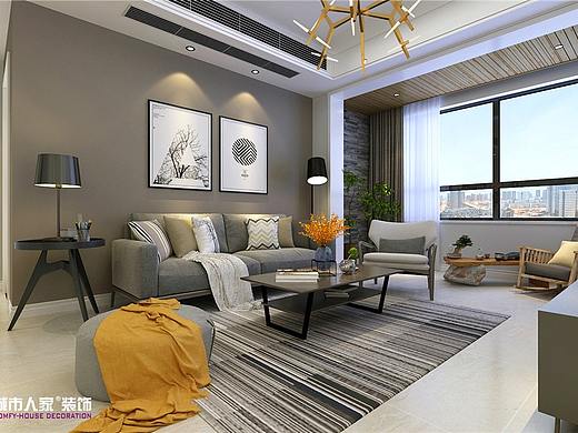 祥泰城装修95平两居室现代风格