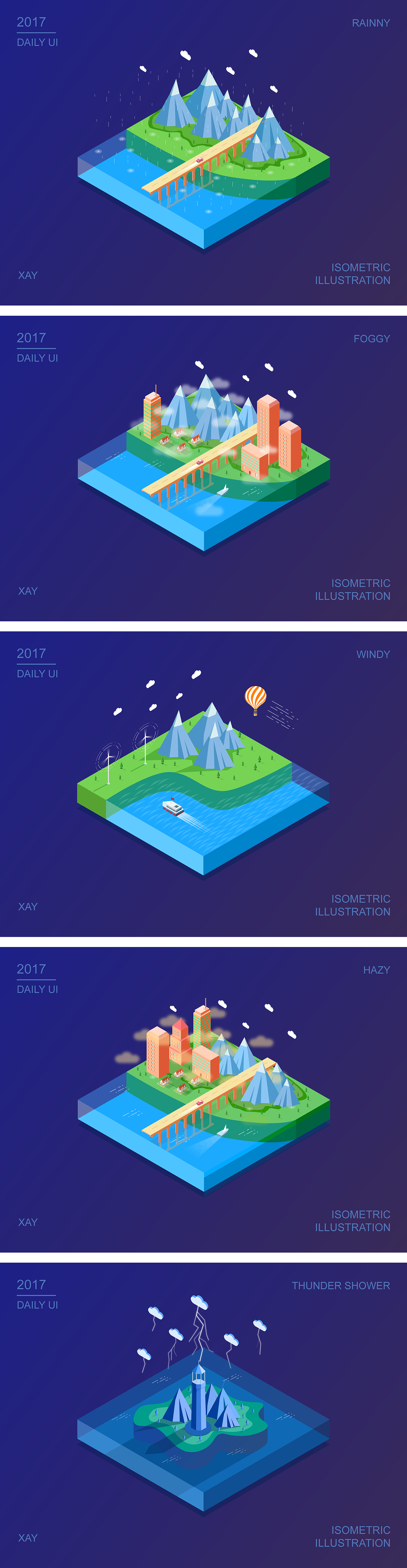 Isometric Weather ( 2.5D天气 ）（图ZODQ5MzgwODA=） - 其他UI - 站酷设计师Xay_Z原创素材 - 站酷ZCOOL