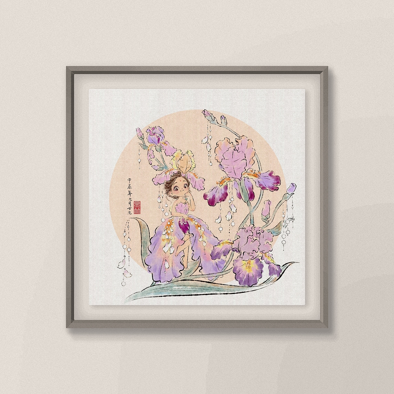 十二花神半合集:菊花、桂花、芙蓉花、桃花、荷花鸢尾