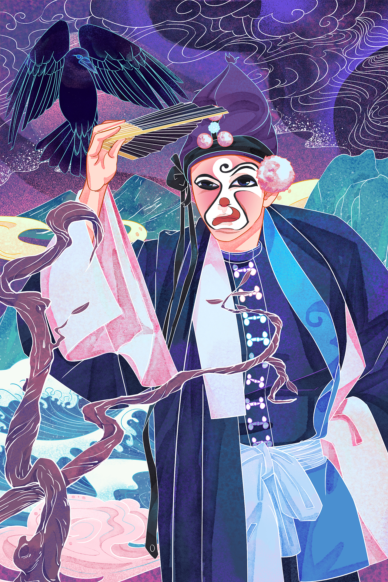 “生旦净末丑”戏剧人物国潮风水彩插画（图ZMjY5NTc3ODAw） - 商业插画 - 站酷设计师芥末沾酱_原创素材 - 站酷ZCOOL