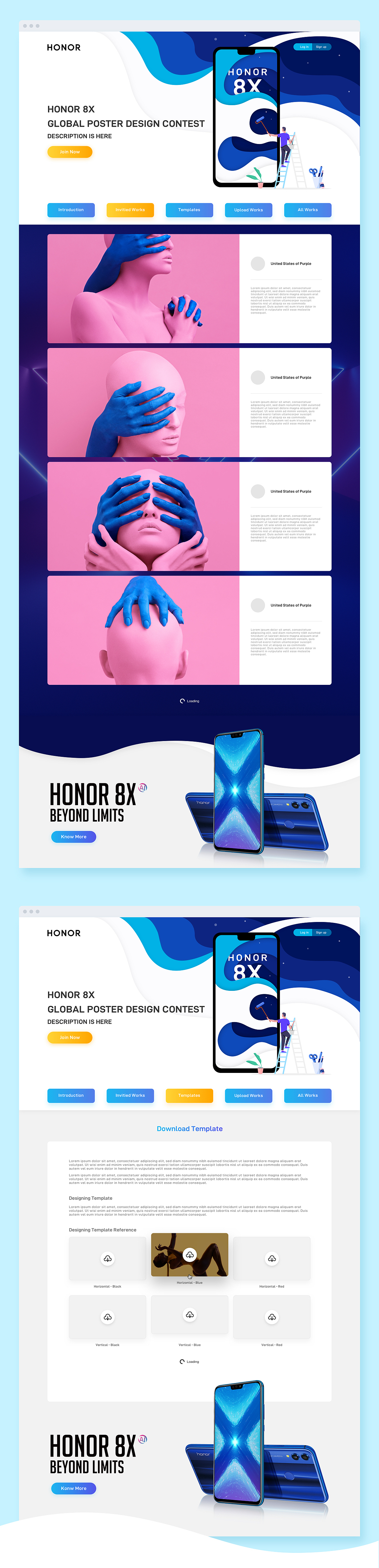 Honor8X Global Poster Design Contest Web Design（圖ZMTM5Njg1MTEy） - 運(yùn)營設(shè)計(jì) - 站酷設(shè)計(jì)師在冥王星的盡頭原創(chuàng)素材 - 站酷ZCOOL