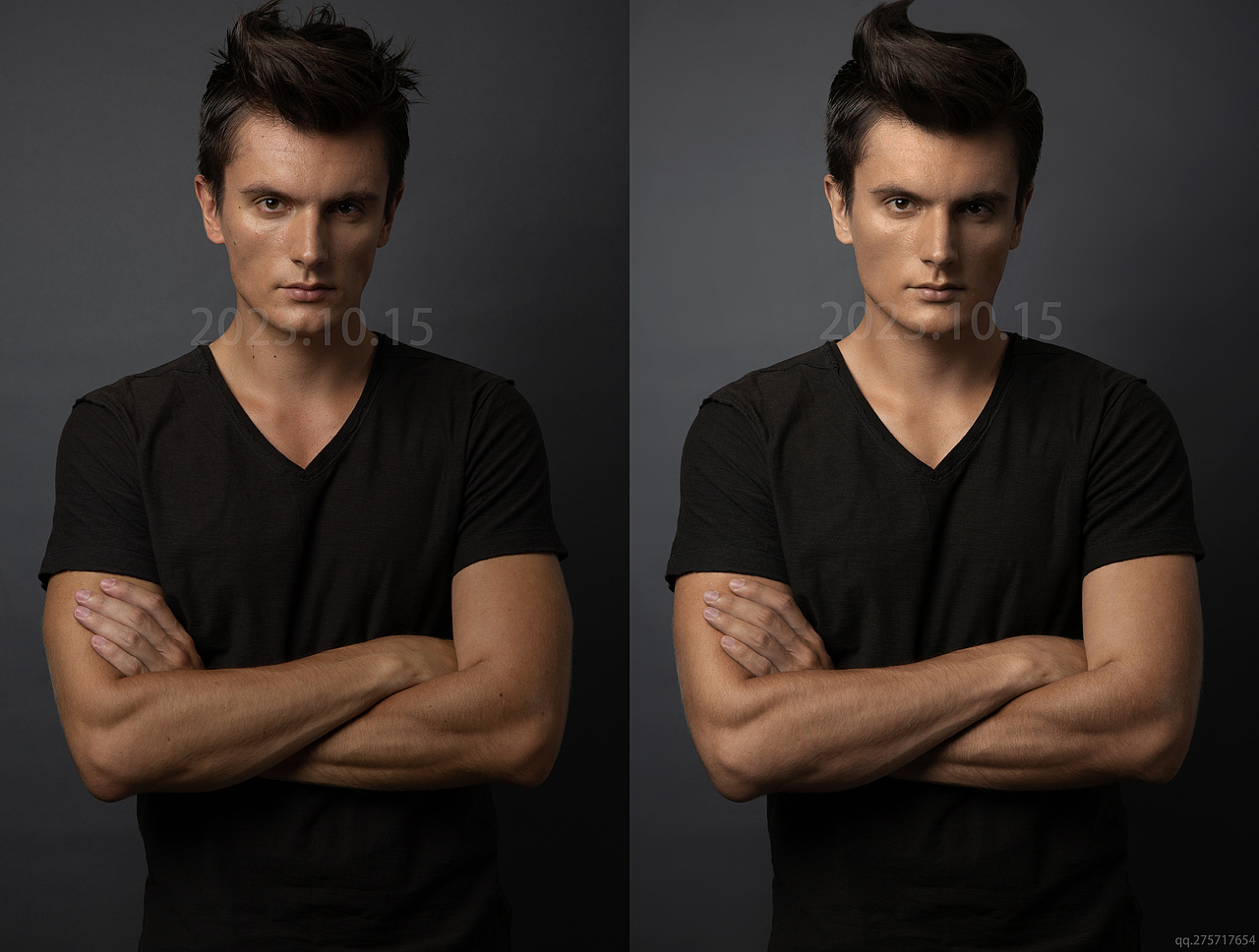 男性肖像对比图