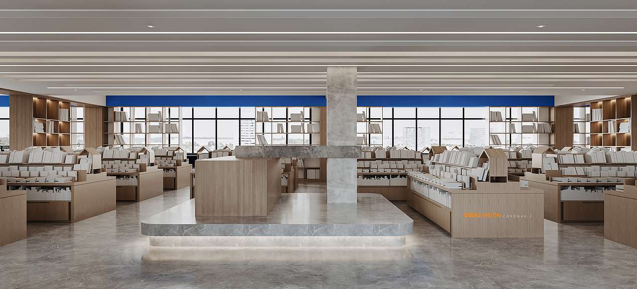 现代书店CR8.2渲染作品/靠背视觉表现