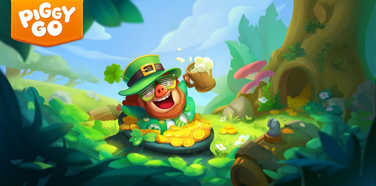 以前的猪猪项目 圣帕克里克节~ 都是绿绿的（图ZMzAxMjI1NzQ4） - 游戏原画 - 站酷设计师cookiesxx饼干原创素材 - 站酷ZCOOL