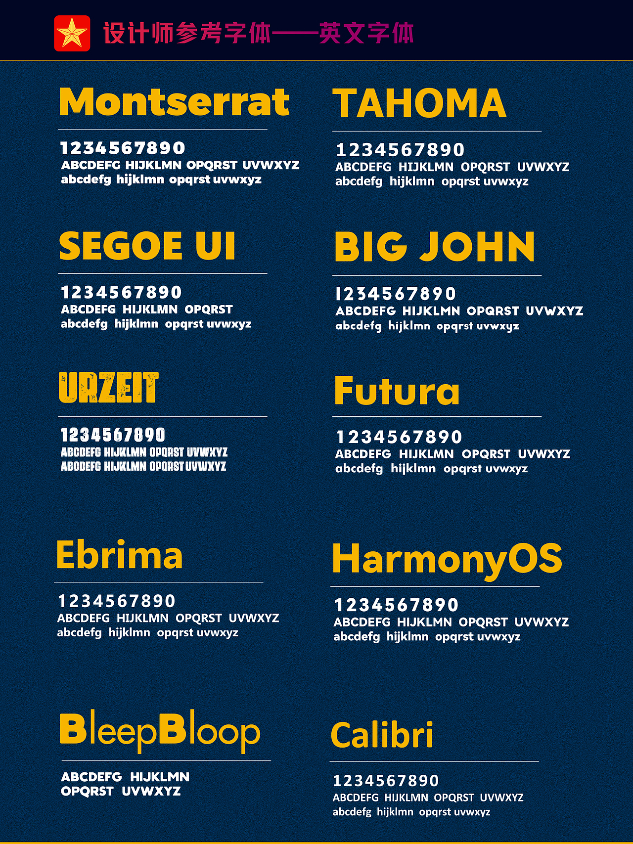 设计师常用中英文字体参考（图ZMzI2MDA5NjYw） - 字体/字形 - 站酷设计师沸腾视觉原创素材 - 站酷ZCOOL