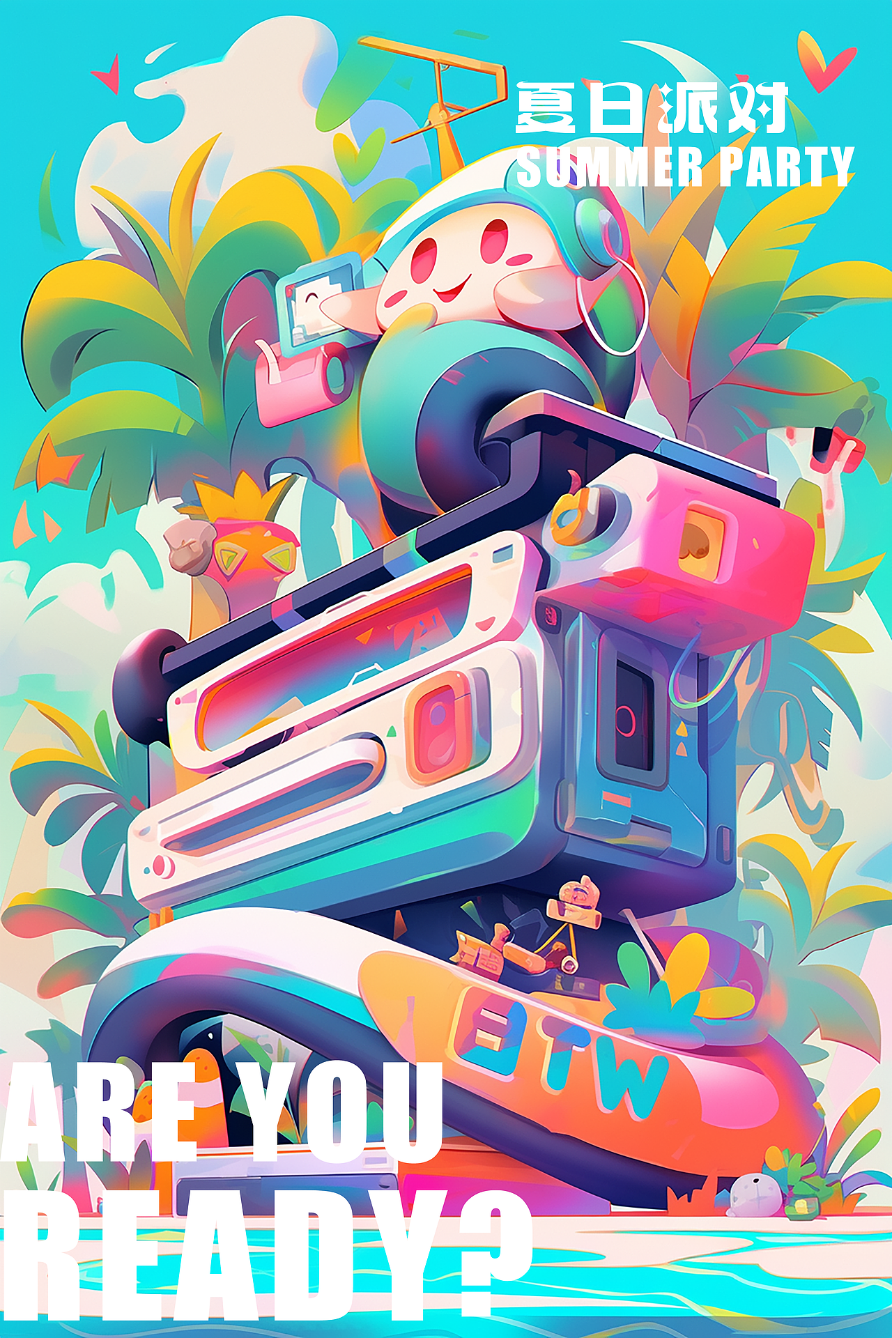 夏日派对（图ZMzUzMDg0MDcy） - 概念设定 - 站酷设计师深蓝IV原创素材 - 站酷ZCOOL