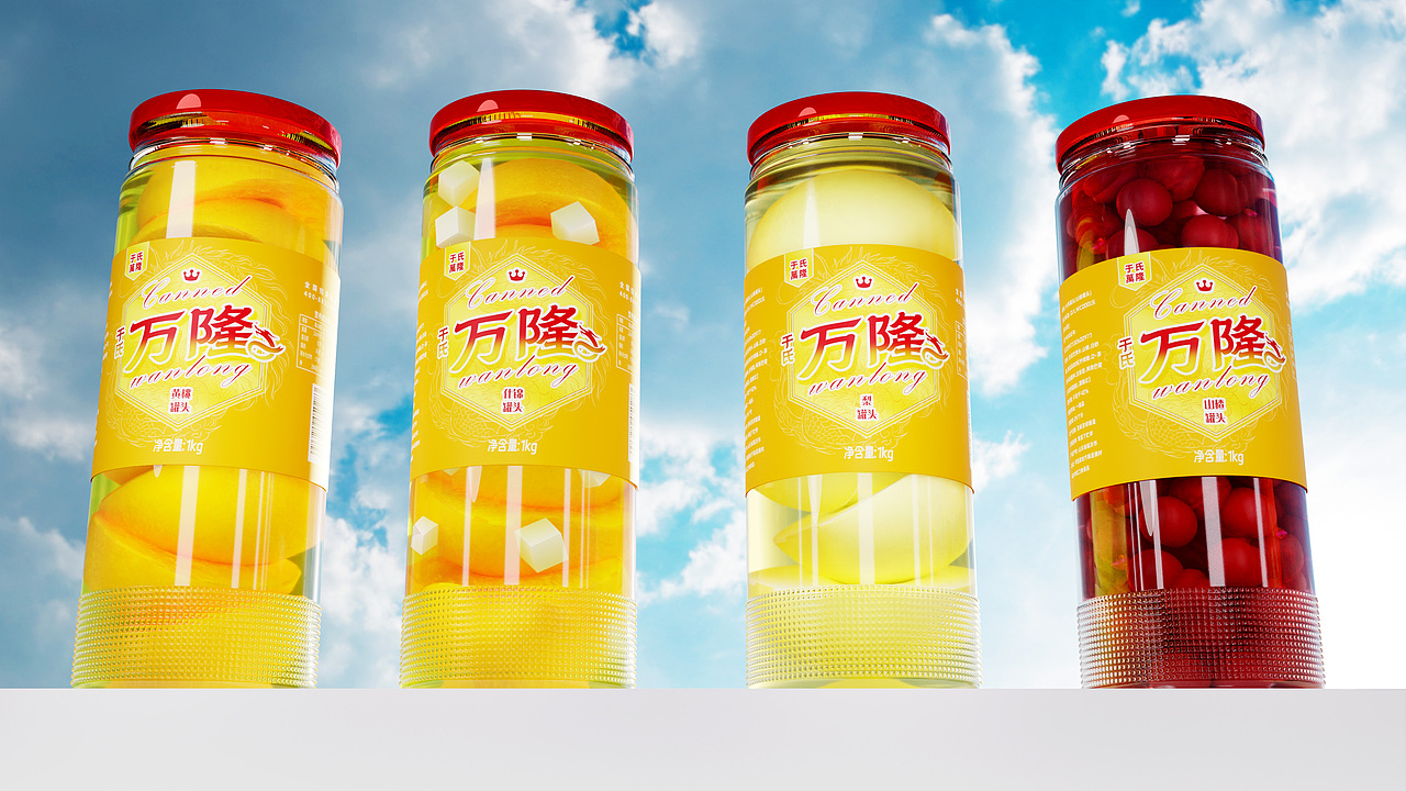 于氏&万隆水果罐头系列包装设计(来自草木青)