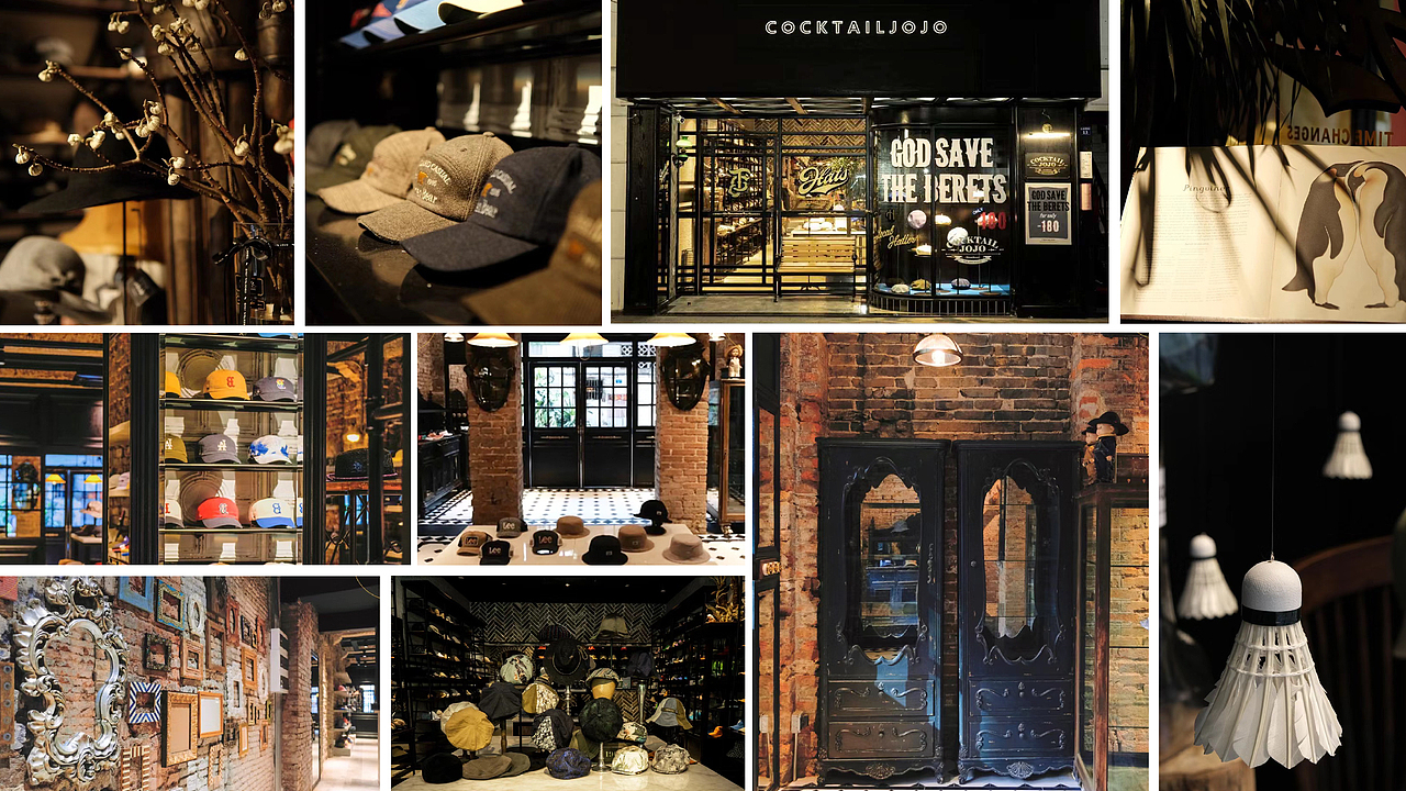 ▲图片来源于COCKTAILJOJO
<br>品牌主理人从事时尚潮流行业时间较长,对经典复古的文化钟爱有加,收藏了许多有意思的东西,门店的装饰让人回到过去。