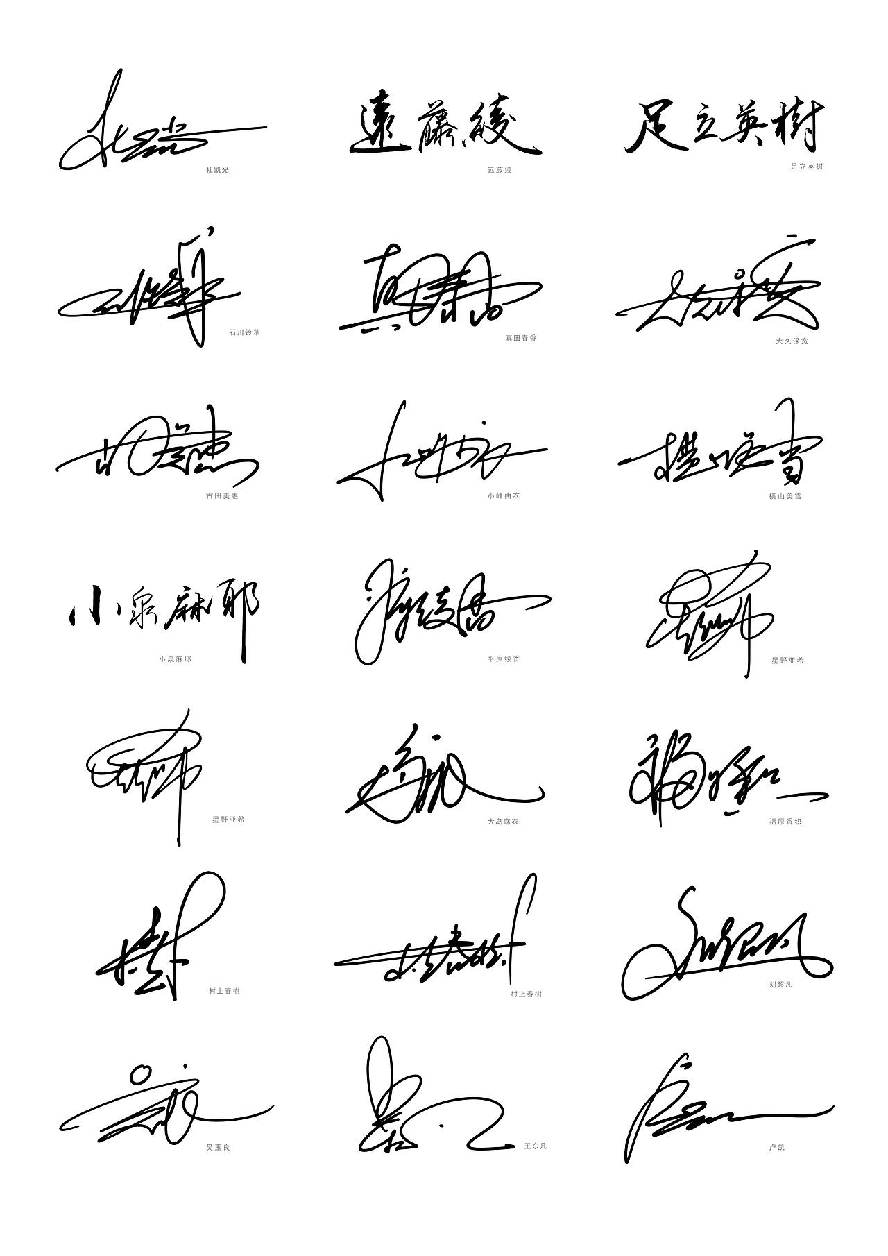 几百个签名设计案例丨看看有没有你的姓的签名写法呢?