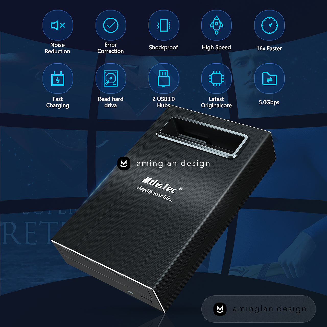 电脑光驱宣传视频设计+主图设计