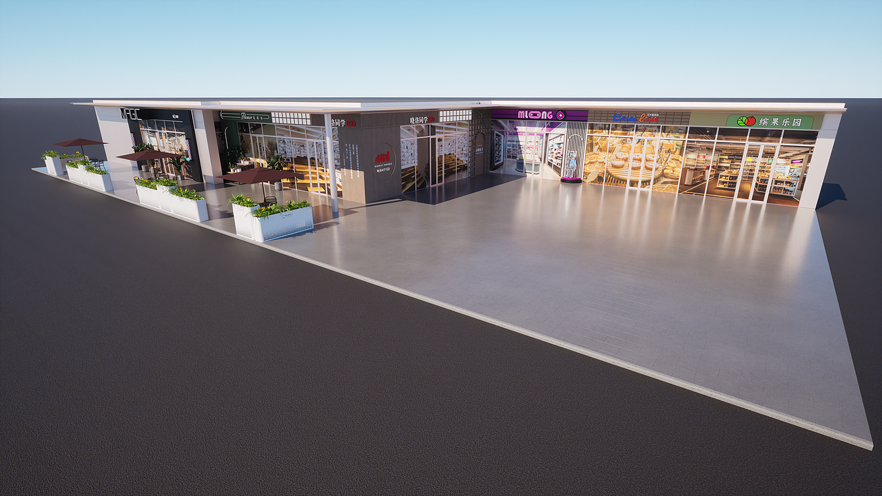 一个地产商业区店铺包装的废稿