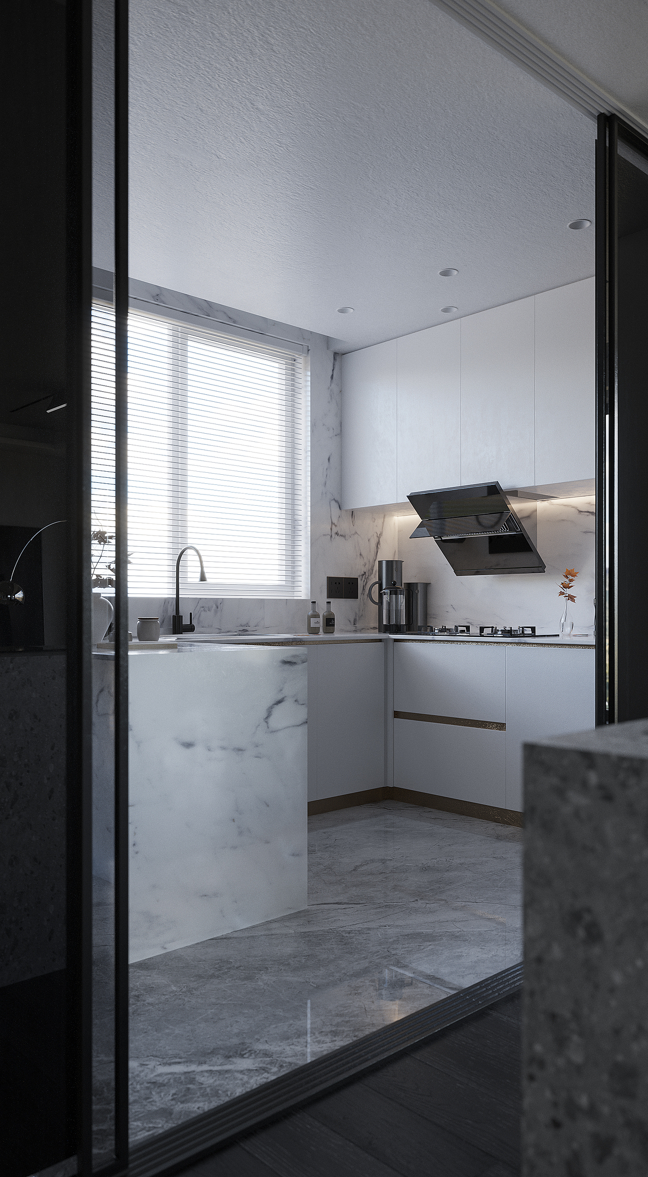 《镜像》简约 黑与白客餐厅