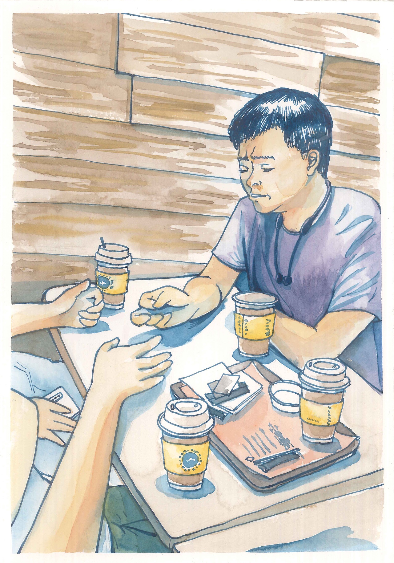 中途休息
同事相约咖啡厅闲聊