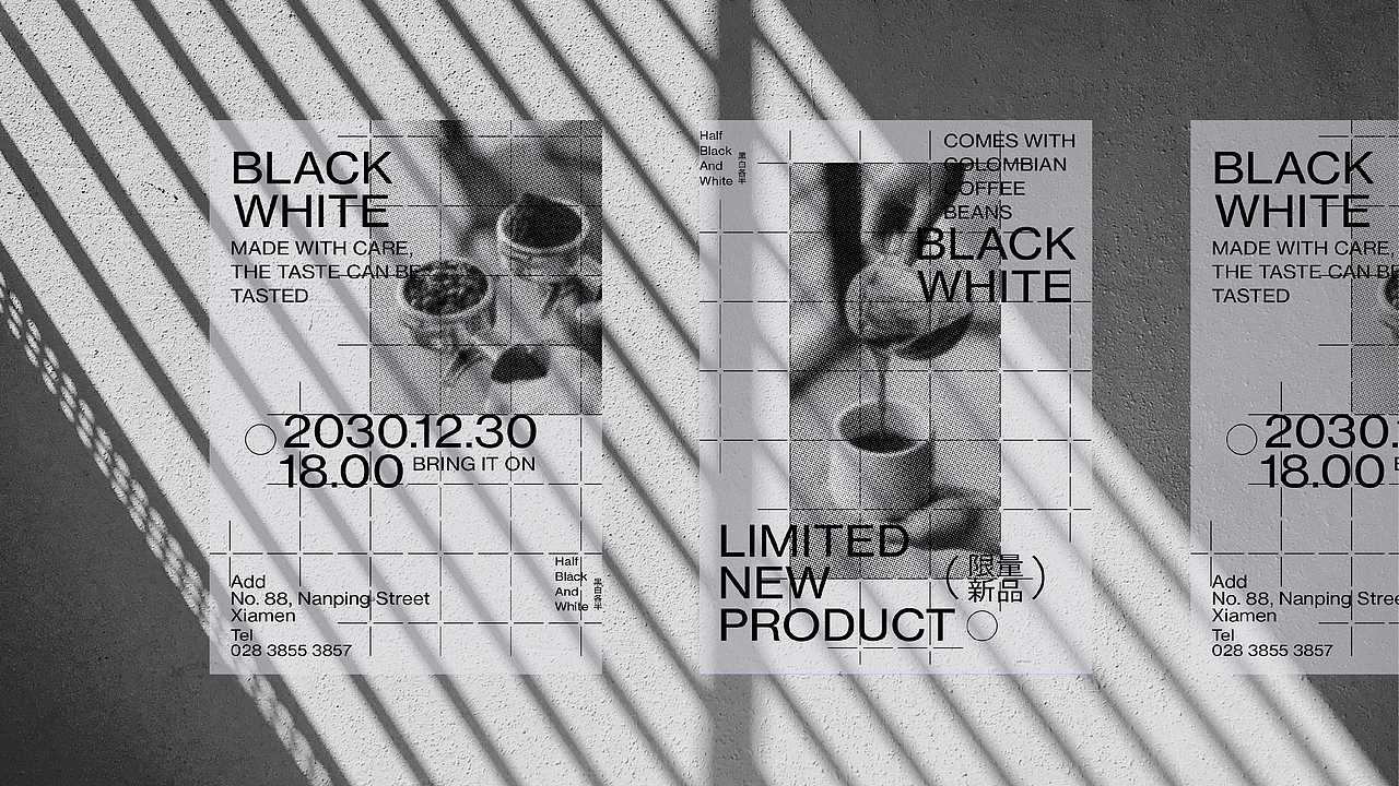 黑白咖啡｜BLACK&WHITE COFFEE 品牌设计（图ZMzA2MTUzMzY4） - 品牌 - 站酷设计师也灿烂原创素材 - 站酷ZCOOL