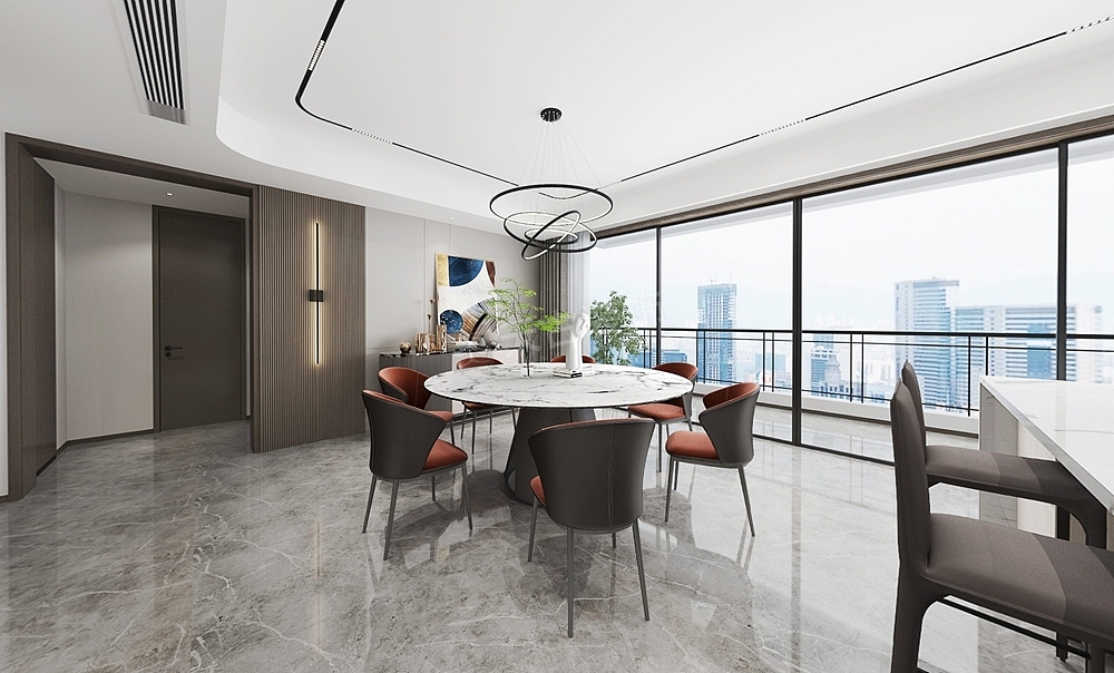 金辉长江铭著装修方案,现代简约风格设计方案效果图