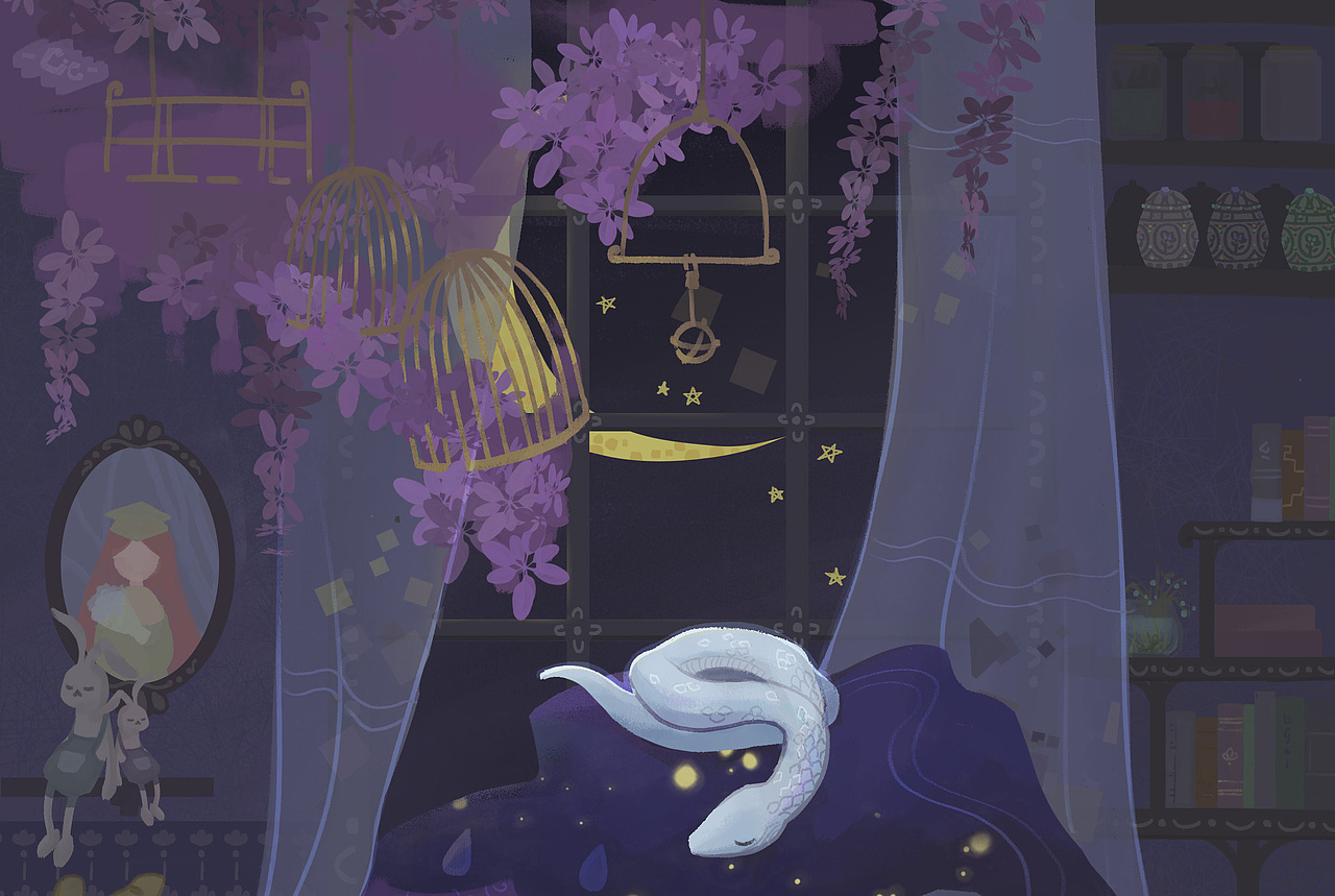 夜晚小女巫（图ZMzA4Njc3MDYw） - 儿童插画 - 站酷设计师Cc渡狸原创素材 - 站酷ZCOOL