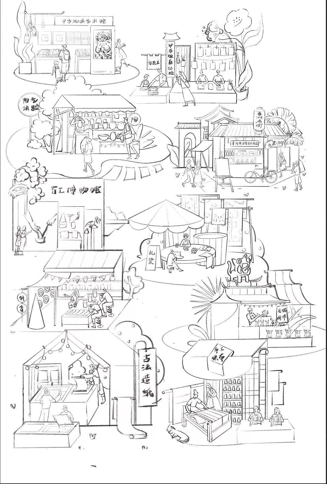 云南喜洲古镇插画设计（图ZMzYwNDcyNTc2） - 商业插画 - 站酷设计师北森有猫原创素材 - 站酷ZCOOL