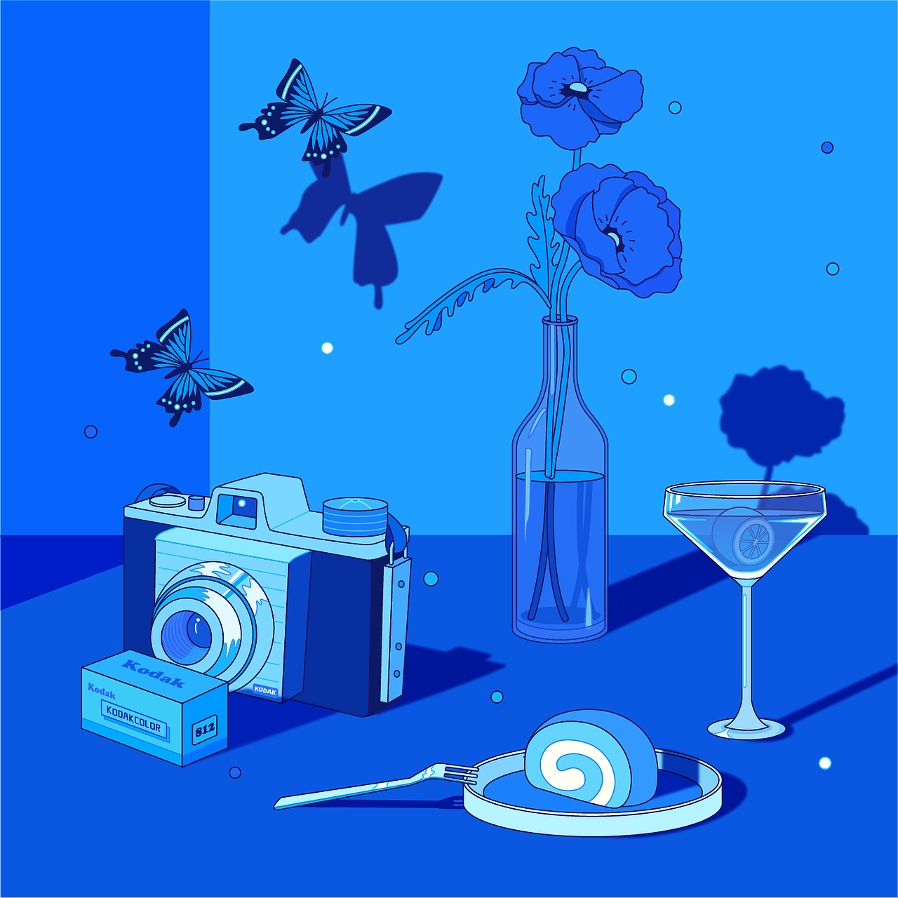 蓝色｜Still Here Still Life（图ZMzE3MjQxMTg4） - 商业插画 - 站酷设计师钟意ZY原创素材 - 站酷ZCOOL