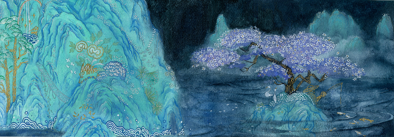 渔歌子·西塞山（图ZMzEyNzE1NDk2） - 艺术插画 - 站酷设计师syouyou原创素材 - 站酷ZCOOL