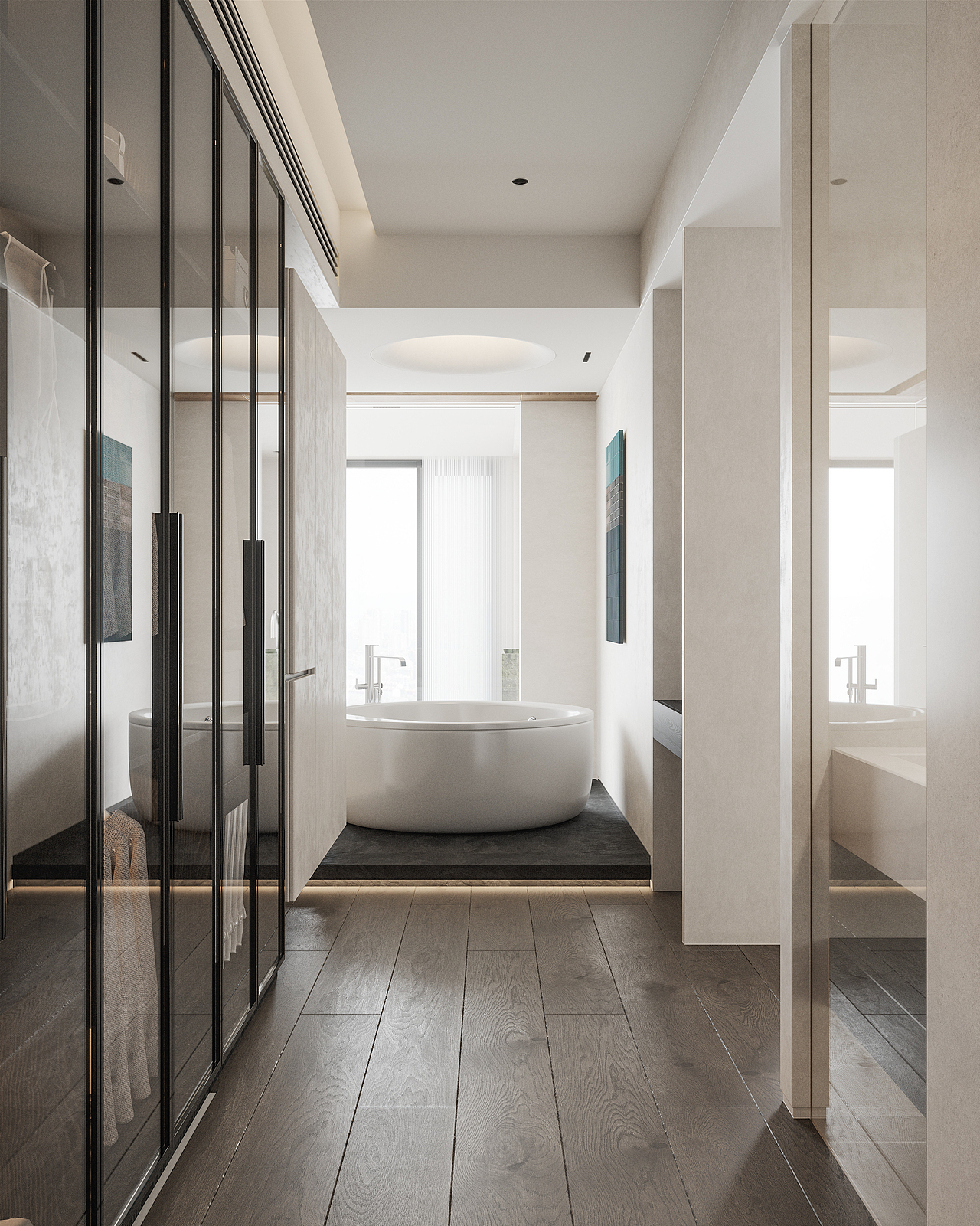 御海天禧现代家装初稿效果图表现