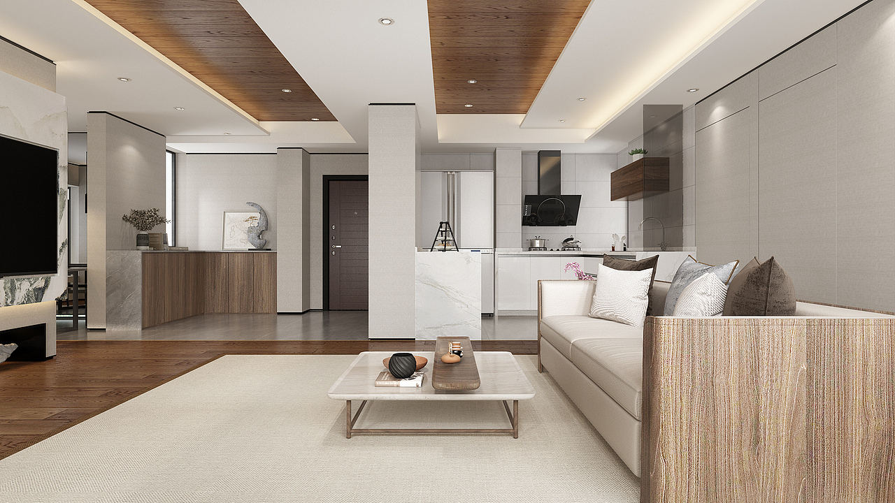 深圳口山全案设计:130㎡冷翡翠般的家,显贵又清爽!