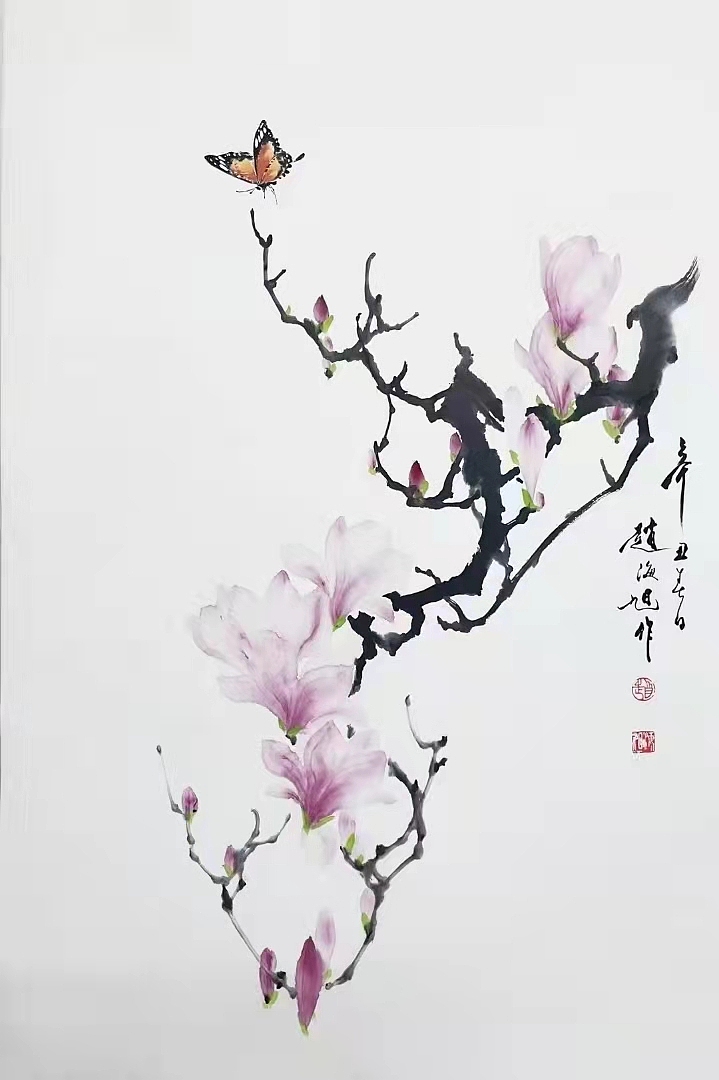画家赵海旭，霍春阳入室弟子，海派花鸟画青年代表（图ZMzI0NjY2MDY0） - 绘画 - 站酷设计师易阁字画网张小克原创素材 - 站酷ZCOOL