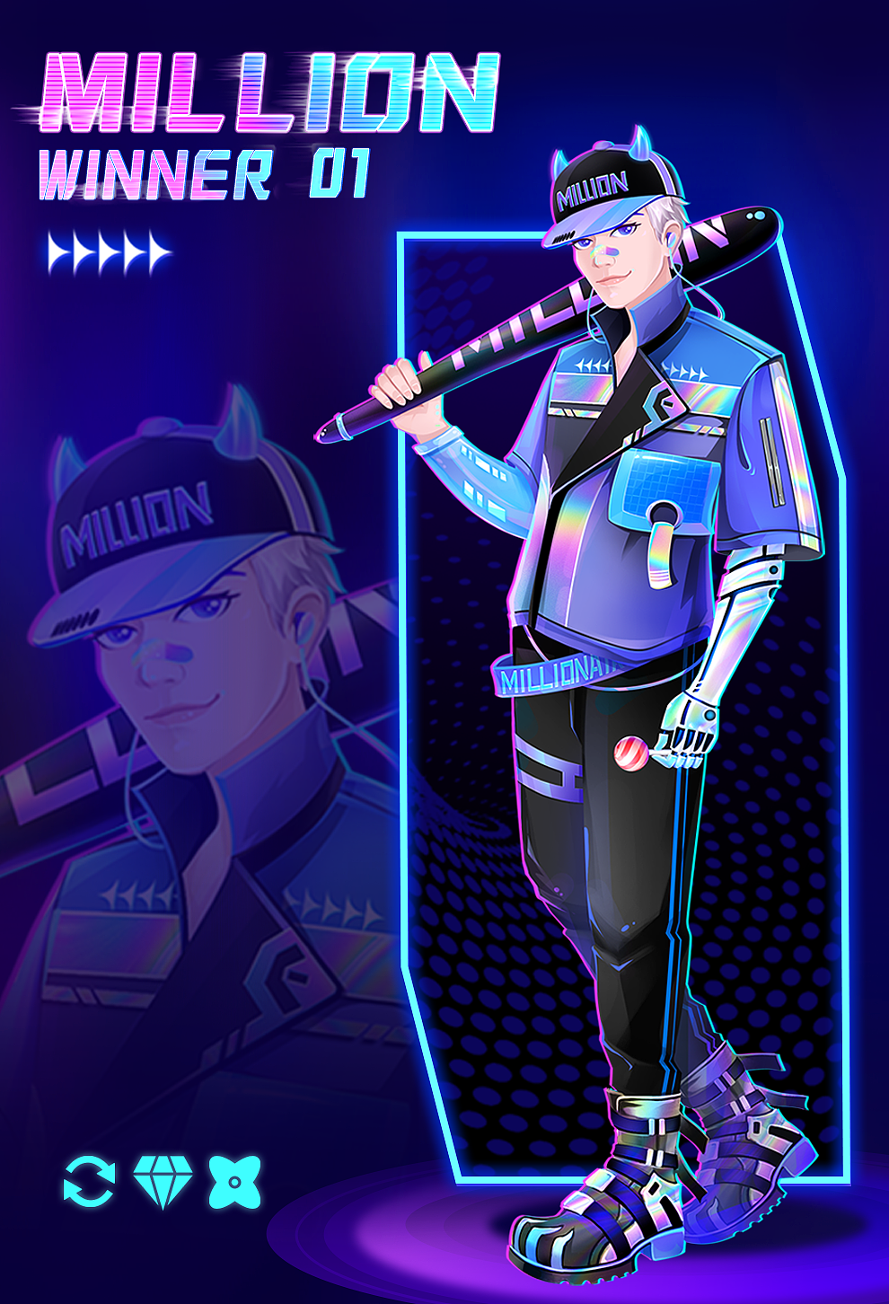 【百万赢家MILLION WINNER app】—NFT立绘图标设计