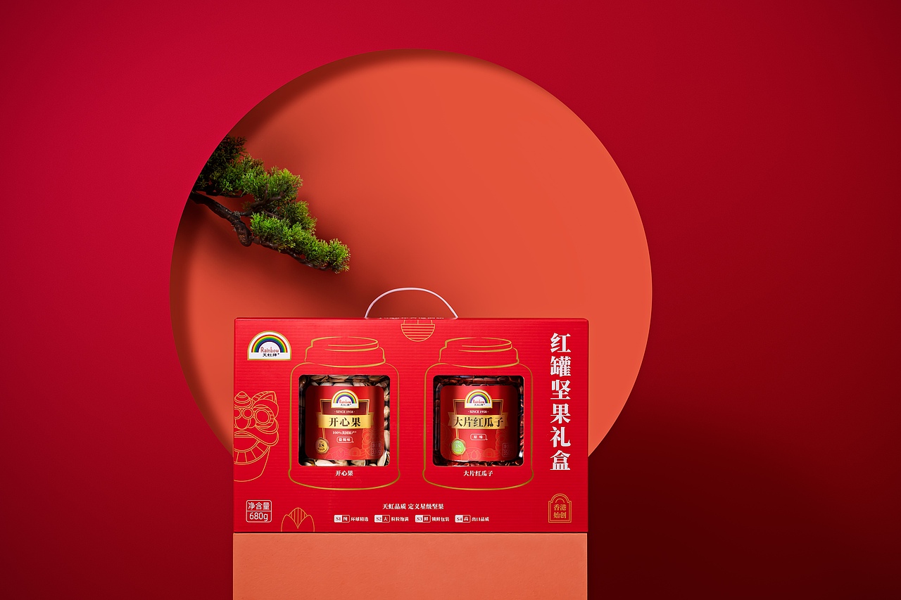 天虹牌《红罐坚果礼盒装》包装设计（图ZMzUyNzI1NjQ0） - 包装 - 站酷设计师ASHlll原创素材 - 站酷ZCOOL
