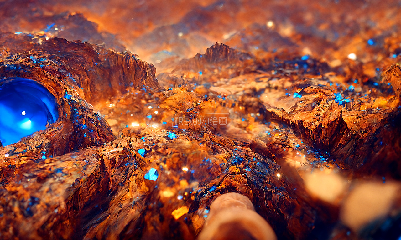 蓝色峡谷 AI人工智能绘画艺术