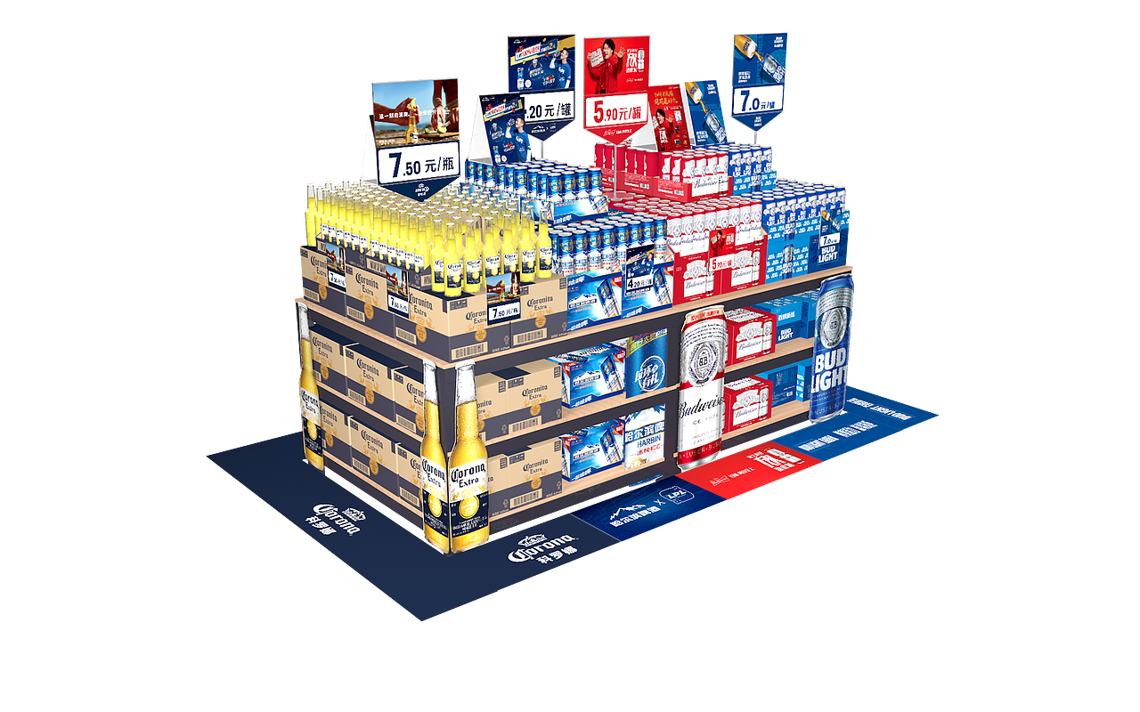 快消品-啤酒-堆头设计