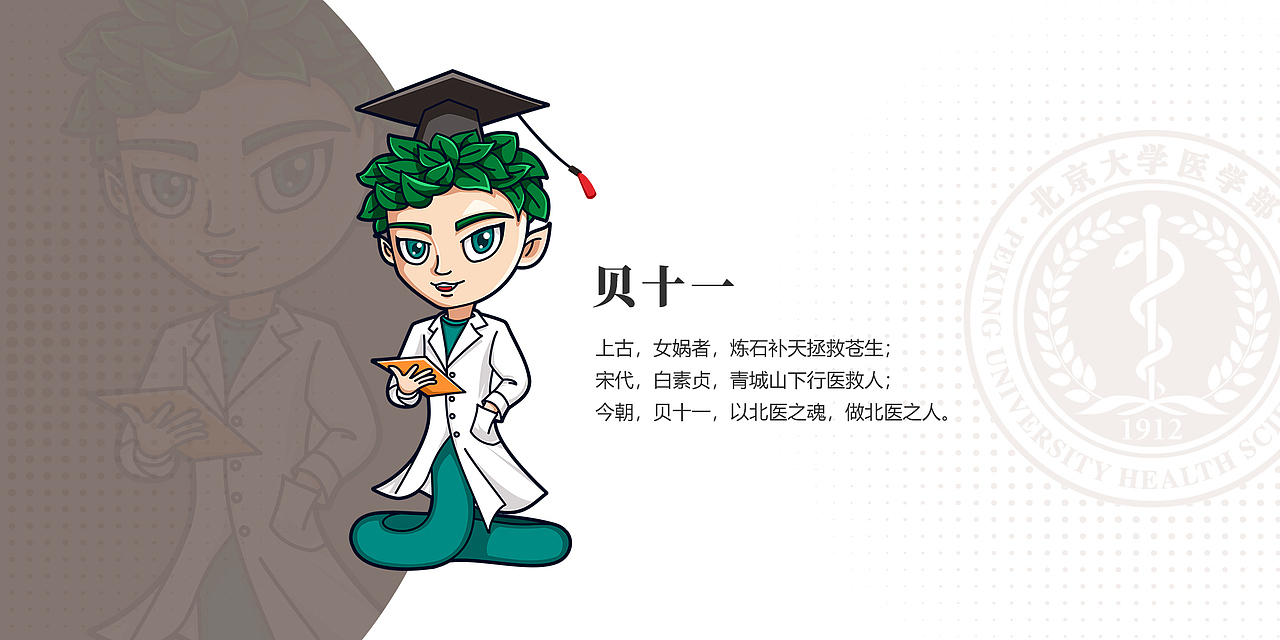 【贝十一】北大医学部110周年IP形象投稿（图ZMzA1ODEyNDU2） - IP形象 - 站酷设计师小小锋芒原创素材 - 站酷ZCOOL