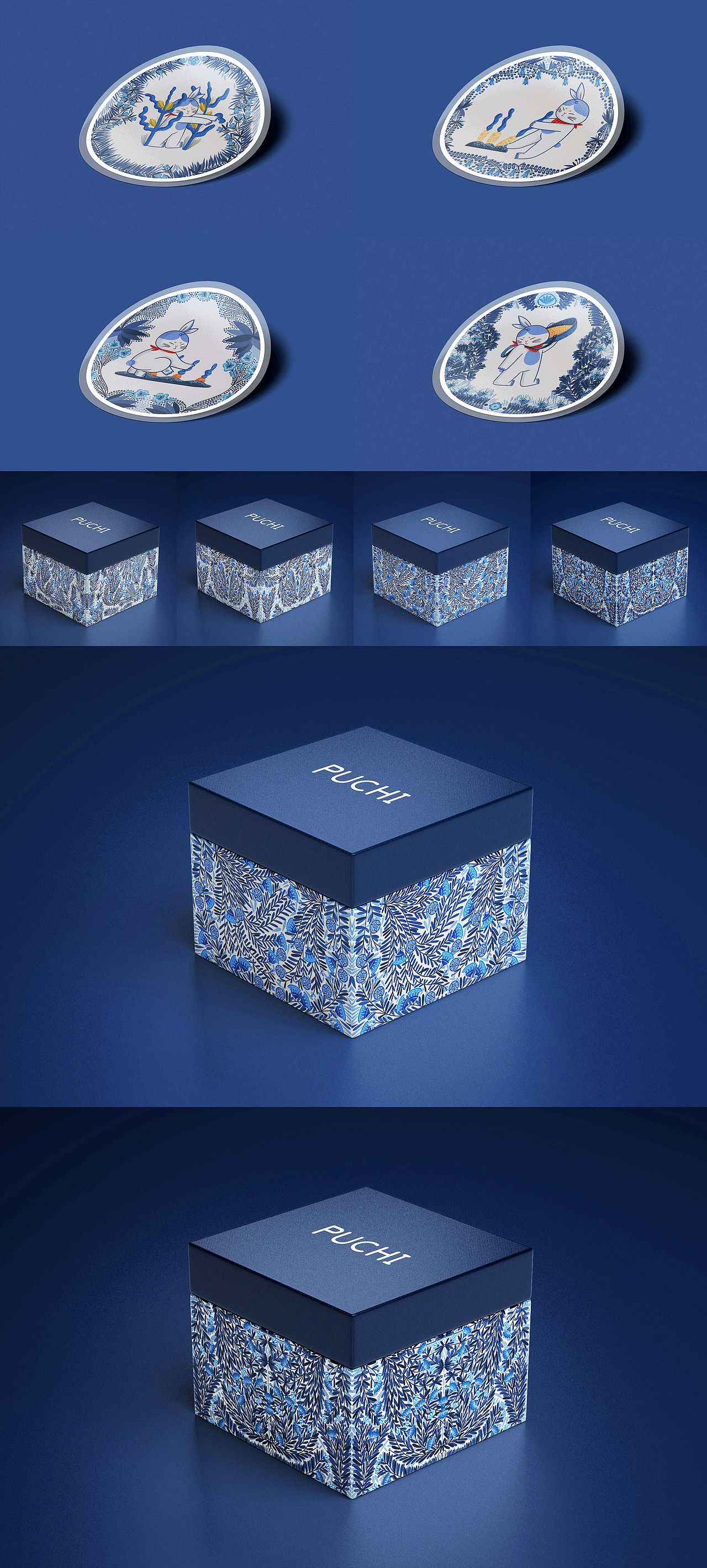 扑哧兔兔 | 节气&花纹&邮票&青花瓷（图ZMzAwODE3ODQ0） - IP形象 - 站酷设计师aaaamieya原创素材 - 站酷ZCOOL