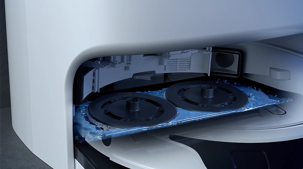 橙色云扫拖一体智能清洁机器人CG动画