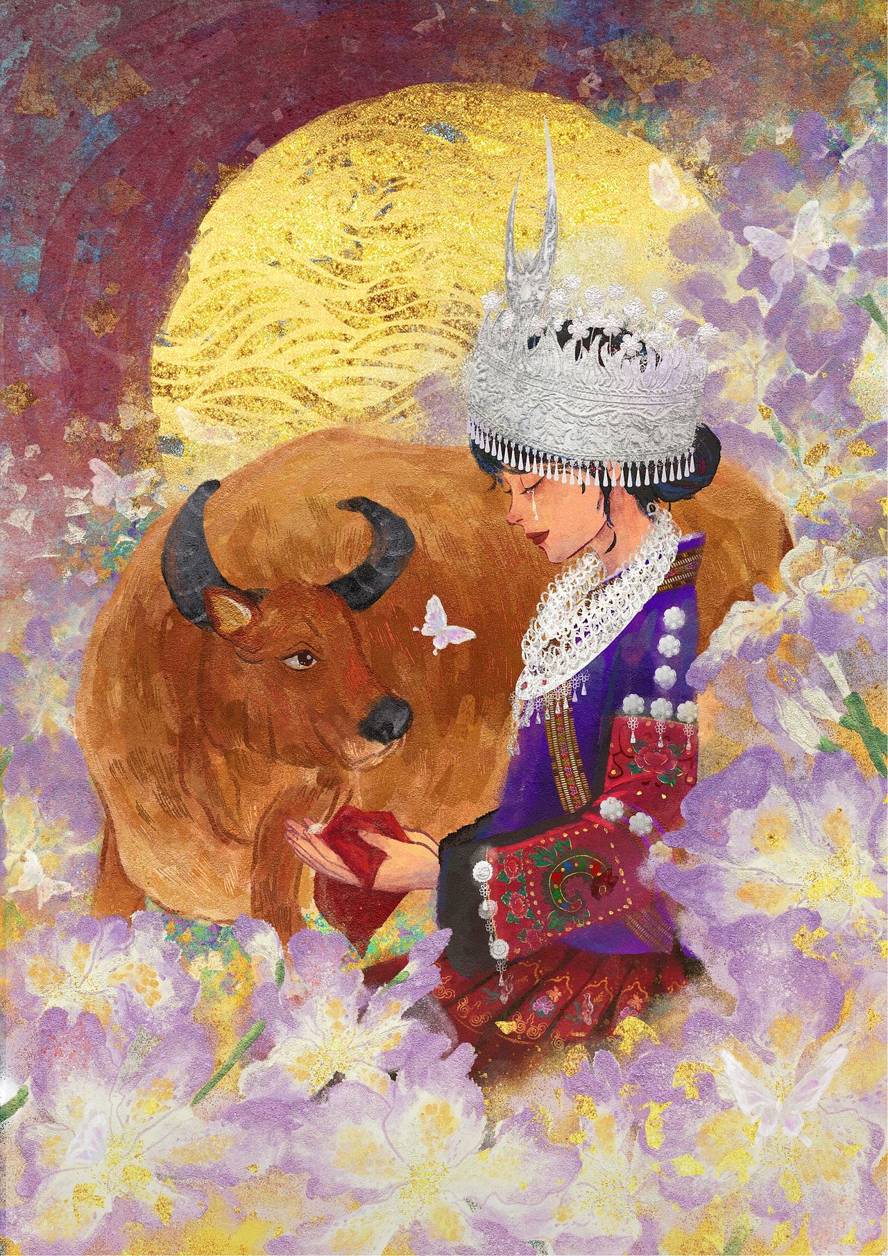 民族插画《喜结良缘》（图ZMzA0MjA3OTU2） - 艺术插画 - 站酷设计师鱼头泡饭饭原创素材 - 站酷ZCOOL