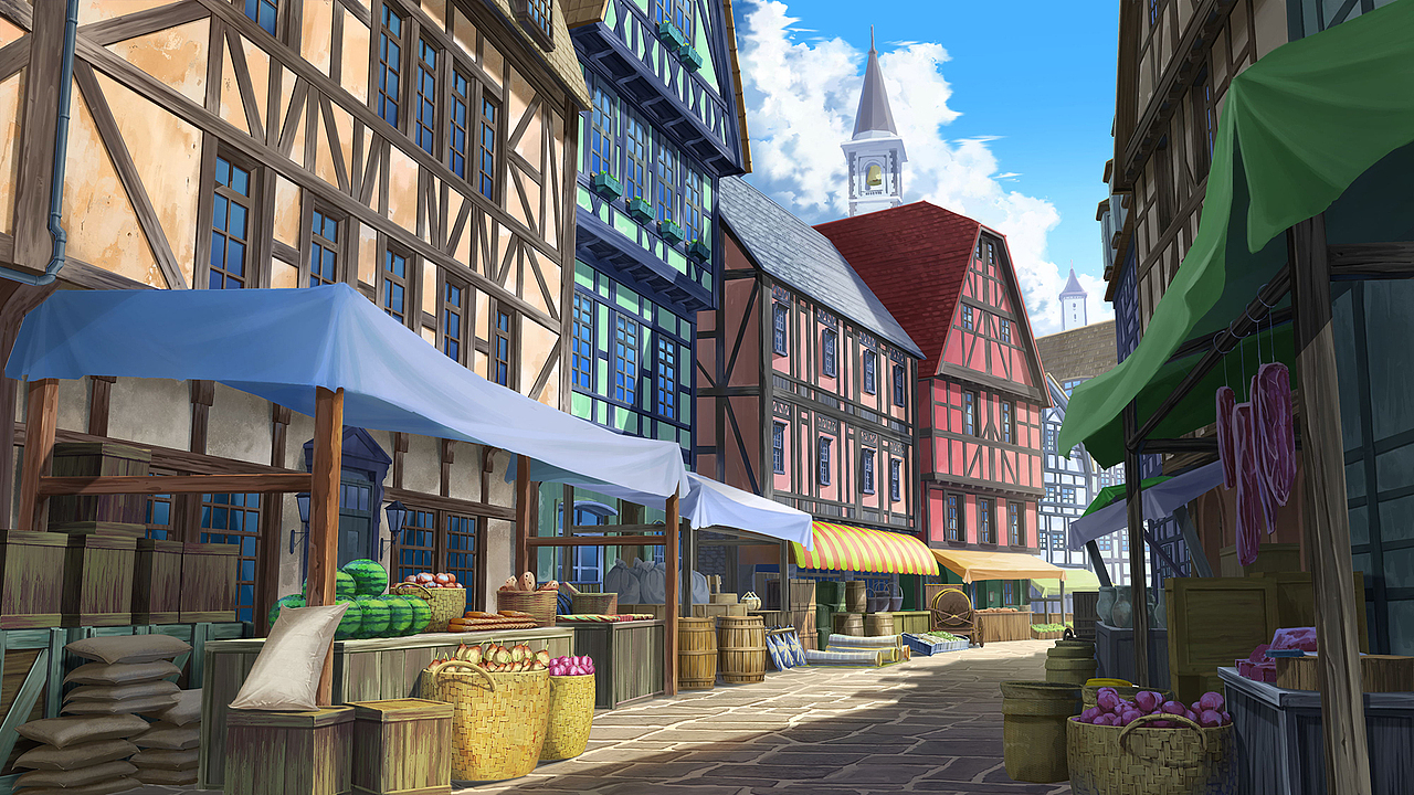 中世纪街道（图ZMzE3MDE3NTYw） - 游戏原画 - 站酷设计师猪猪猪猪猪啊啊啊原创素材 - 站酷ZCOOL