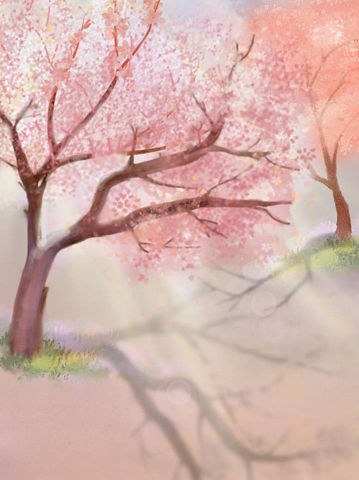 桃花树下（图ZMzQ3NzMyMDA4） - 创作习作 - 站酷设计师半夏Eureka的日常原创素材 - 站酷ZCOOL