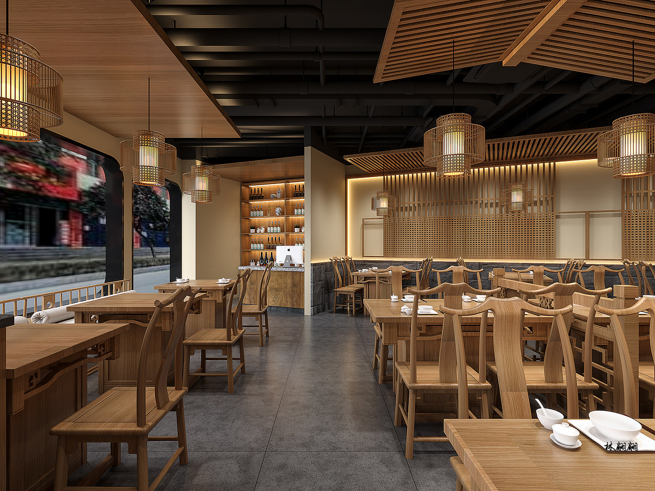 餐饮空间|中式餐厅设计（图ZMzI2NDMzNjg4） - 酒店餐饮设计 - 站酷设计师林翩翩原创素材 - 站酷ZCOOL