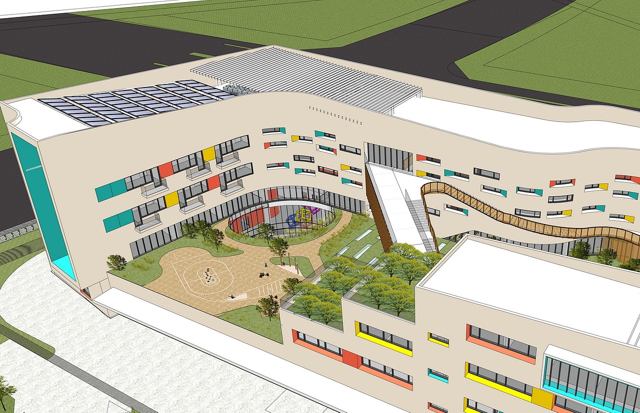 现代幼儿园SU模型下载