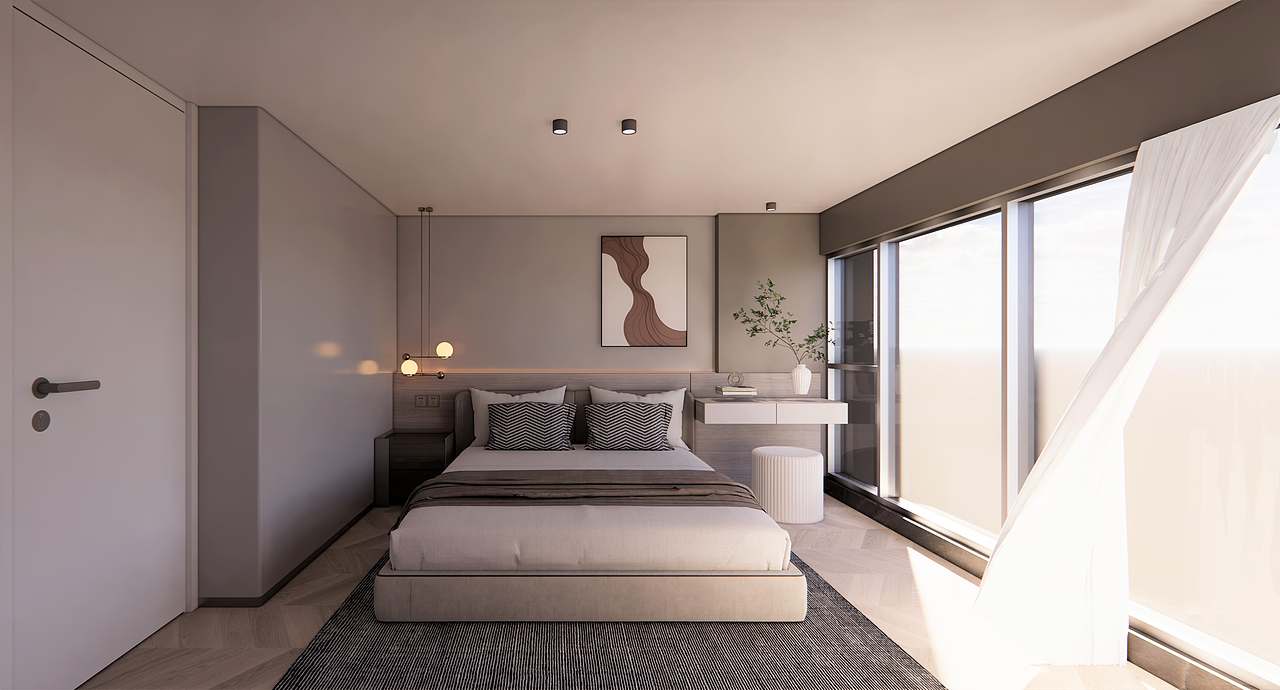 深圳装修:粤海城,现代极简风复式设计,二人世界刚好